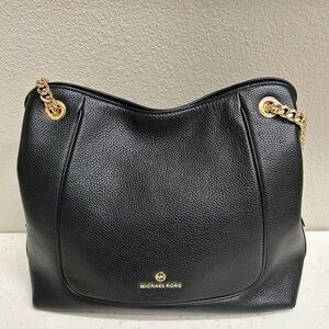 Michael Kors Black Pebbled Leather Shoulder Bag